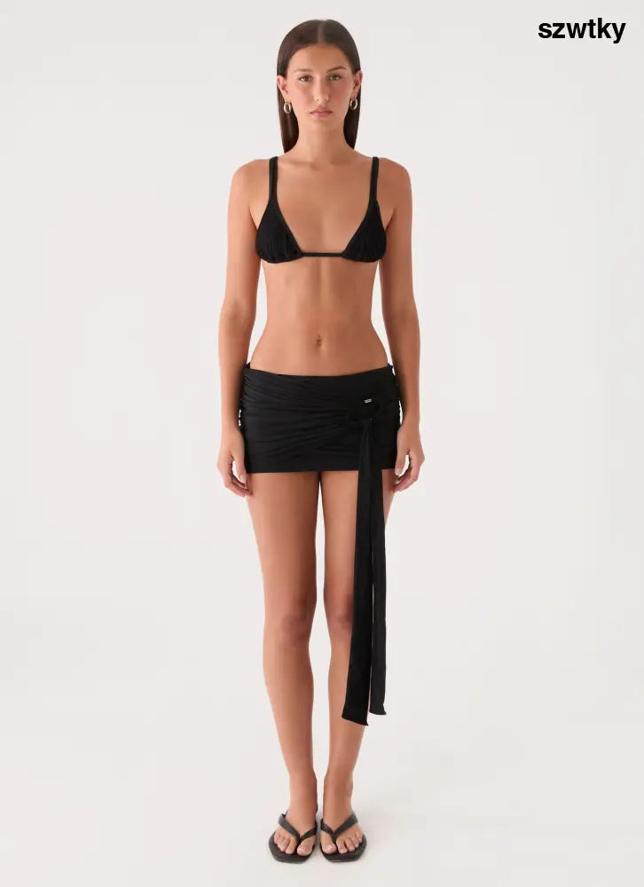 Arinah Swim Mini Skirt - Black - Mini Skirt