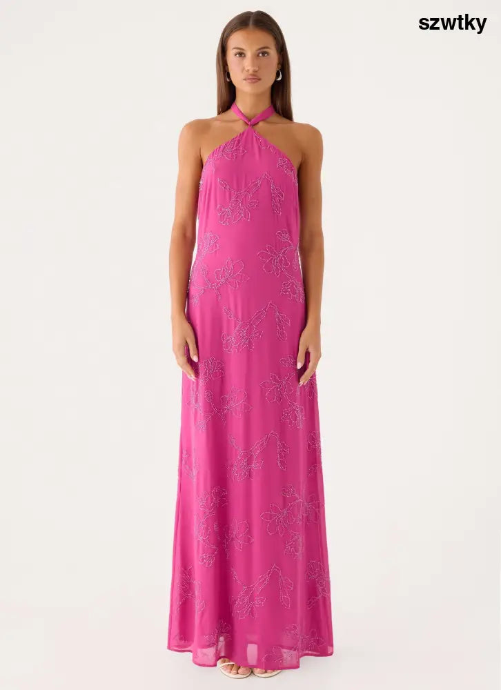 Cliffs Edge Maxi Dress - Berry Kiss - Maxi Dresses