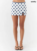 Elliot Mini Skirt - Porcelain Blue Polka Dot - Mini Skirt