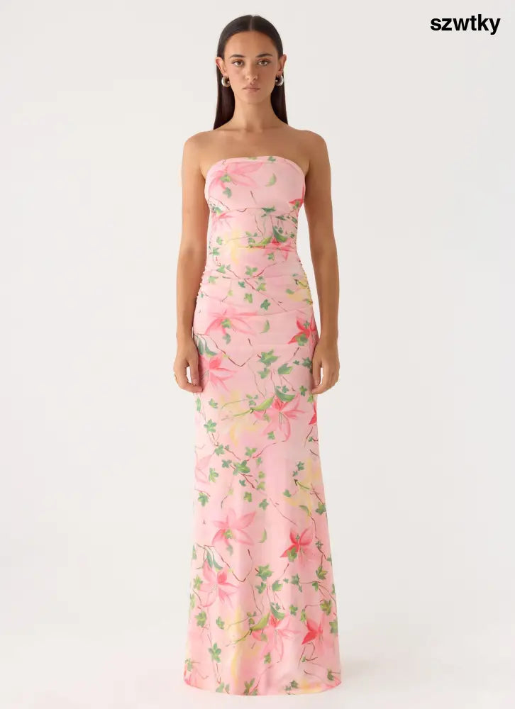 Iroha Strapless Maxi Dress - Blooming Spring - Maxi Dresses