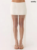 Mania Tassel Mini Skirt - Ivory - Mini Skirt